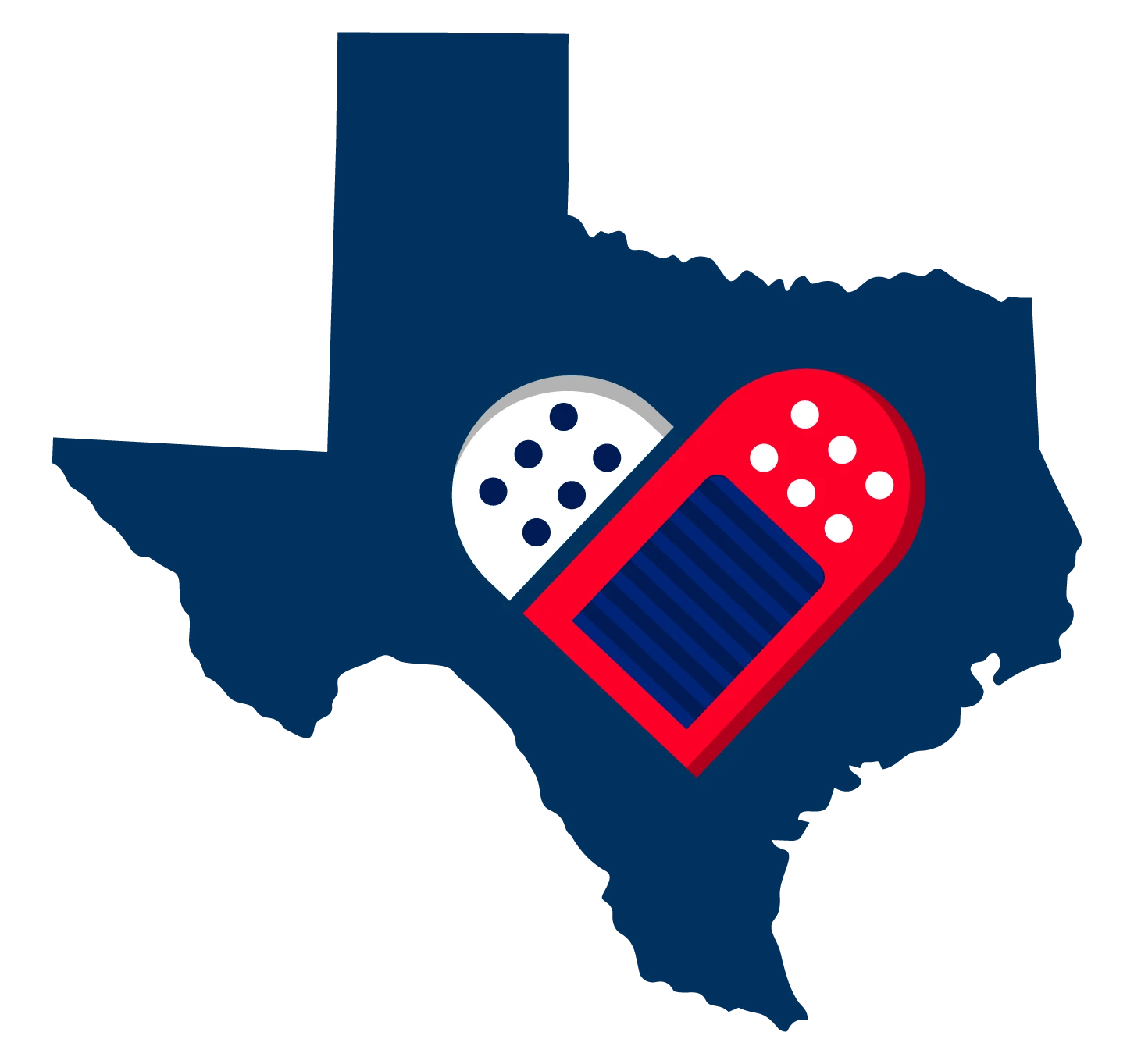 Texas map icon representing opioid and substance use treatment